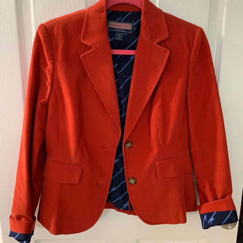 Vineyard Vine orange corduroy blazer